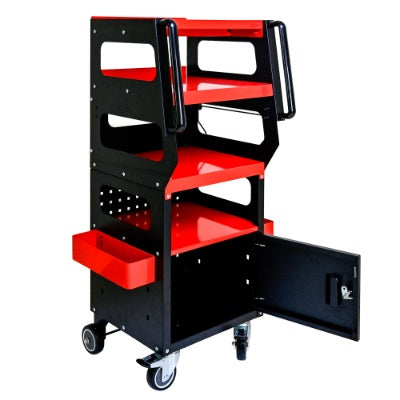 4 LEVEL MULTI PURPOSE TROLLEY FOR DIAGNOSTICS-BLACK RED - image 8