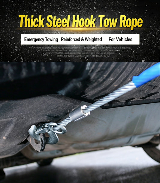 4m Steel Wire Tow Rope with Hooks