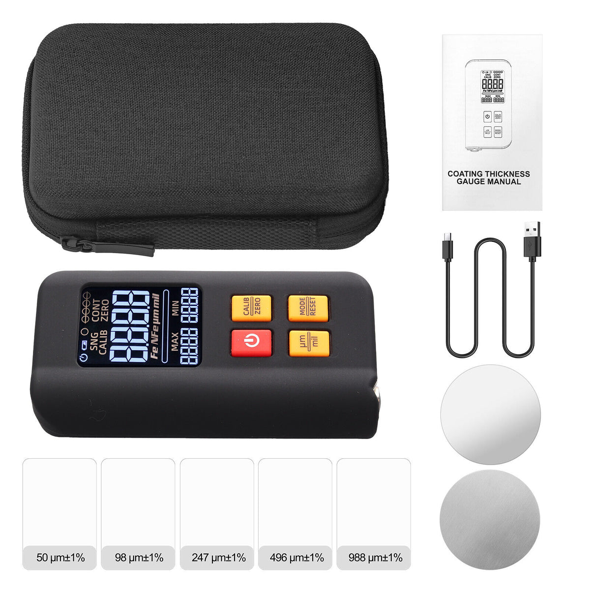 LCD Digital Thickness Gauge Car Coating Paint Film Depth Tester Fe NFe Probe - image 7