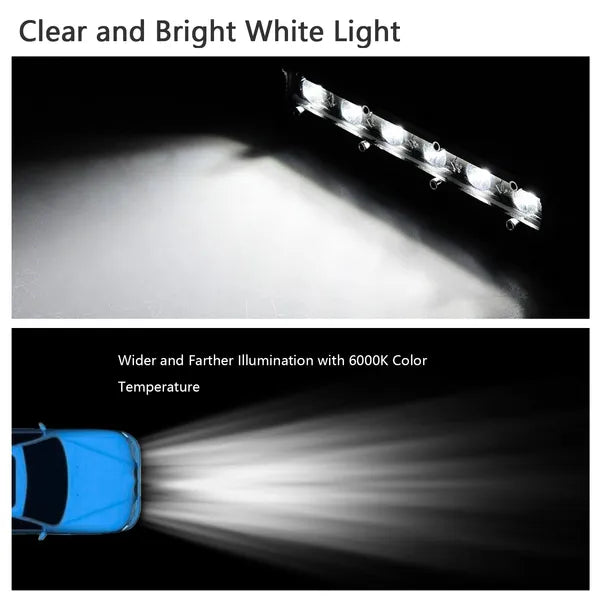 7" LED Light Bar Single Row Offroad Spot Lights 18W Ultra Slim Straight Work Light For Trailer Truck Bus Boat - image 4