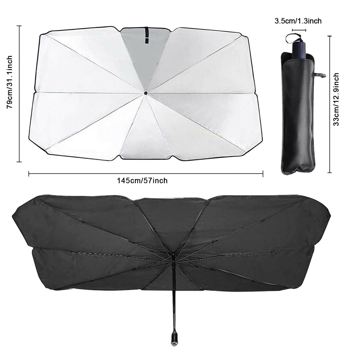 Car Window Sunshade Sun Shade Visor Windshield Cover Auto Car SunShade Foldable UV Umbrella - image 2