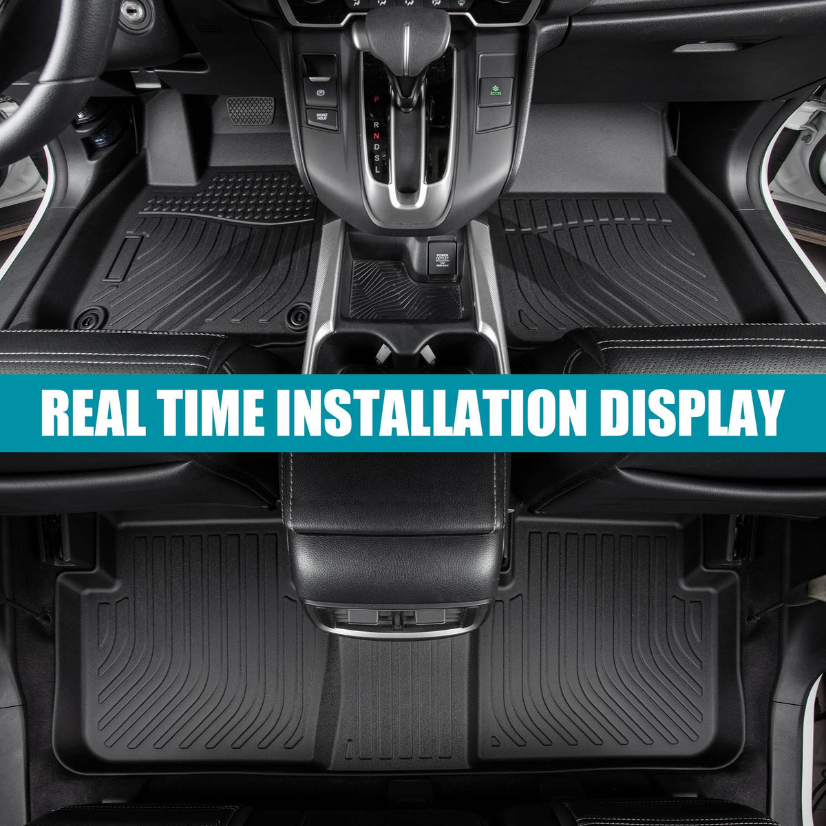 Car Floor Mats For 17-20 Hyundai Elantra No Fit GT All-Weather TPE Rubber Black - image 5