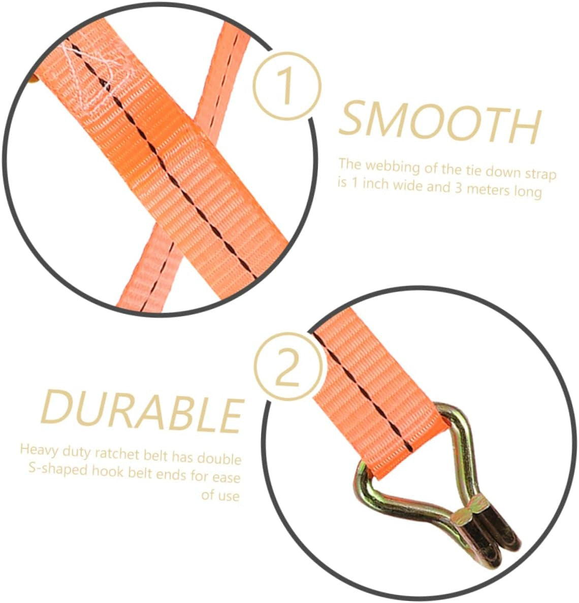 New 4x Tensioning Belts With Ratchet And Hook Lashing Belts Tensioning Belt 800kg 6m Meters - image 5
