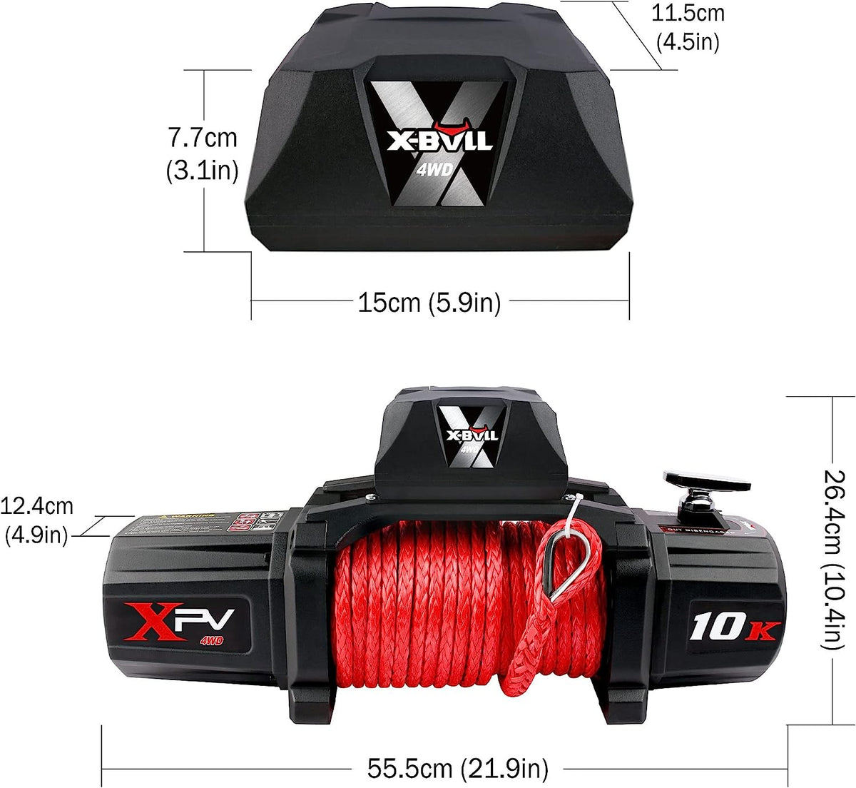 X-BULL Winch - 10000 Lbs BJ Load Capacity Electric Winch Kit - 12V Synthetic Rope Winch, Waterproof IP67 Electric Winch With Rope Fairlead With Wireless Handheld Remote Control And Wired Control Recov - image 2
