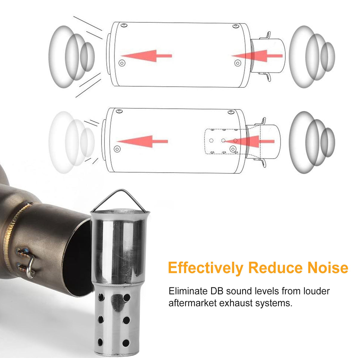 1Pc Pipe Silencer Muffler 51MM 2IN Exhaust Pipe Noise Sound Eliminator Motorcycle DB Killer - image 4