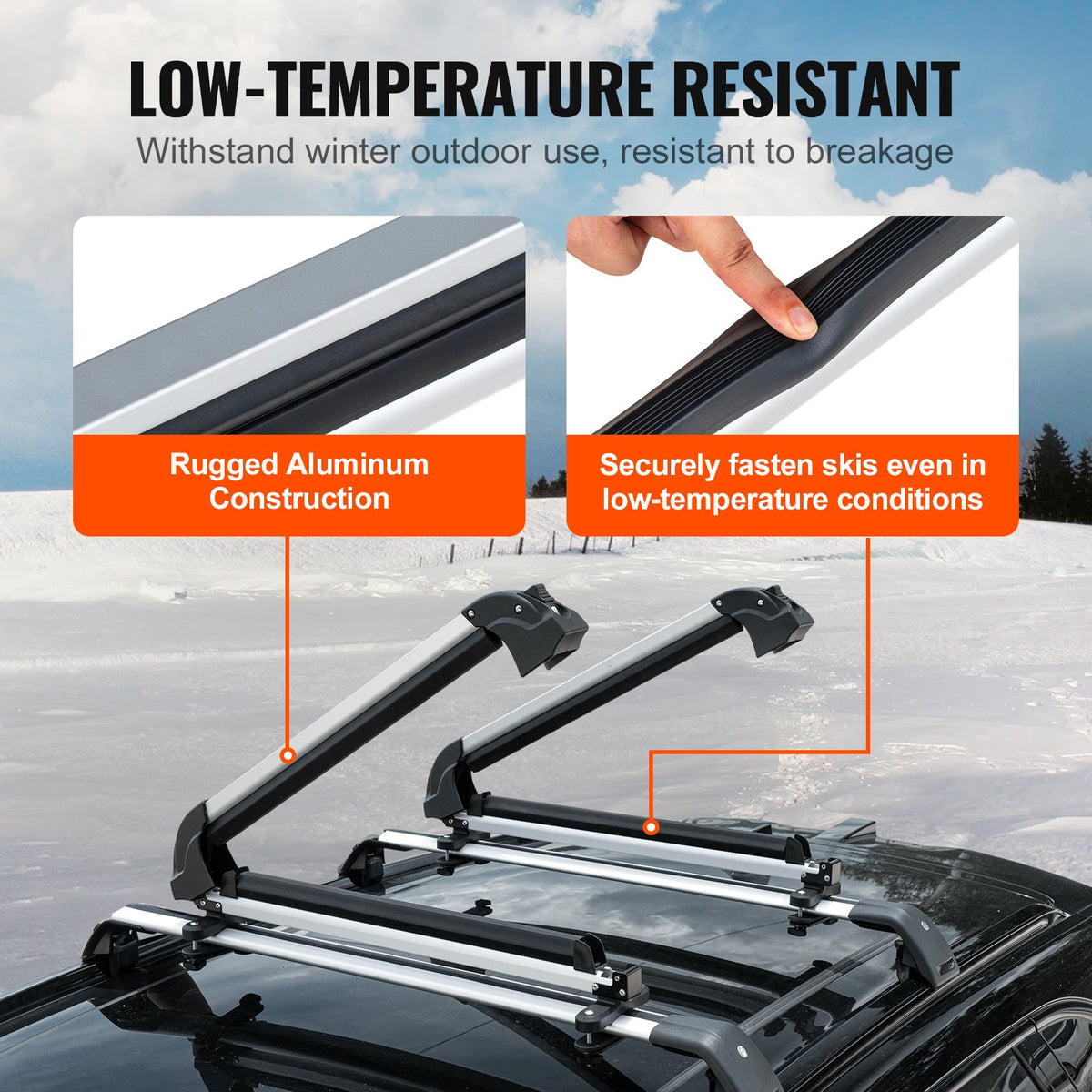 Ski Snowboard Roof Rack 80.5 Cm Universal Ski Rack For Car Roof With Lock - image 5