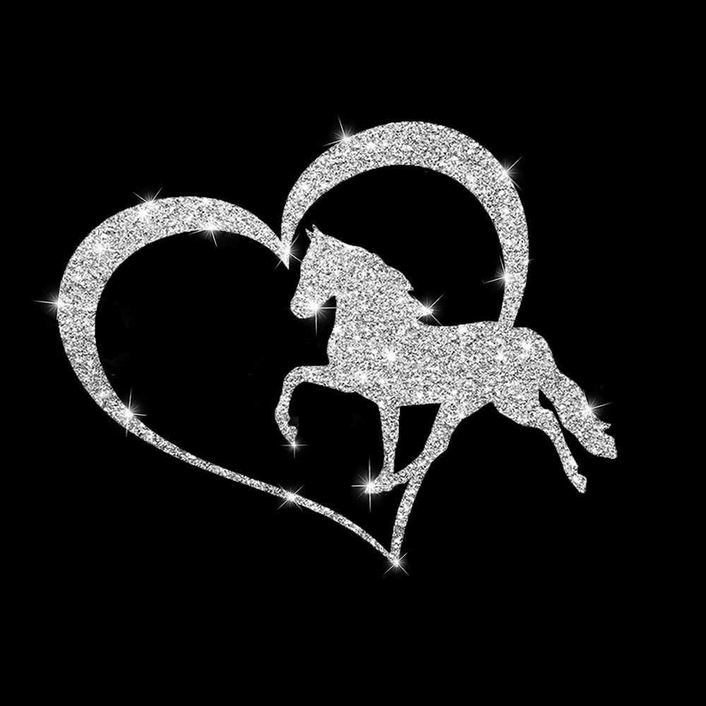 Cartoon Shiny African Woman Automobile Sticker - Silver horse