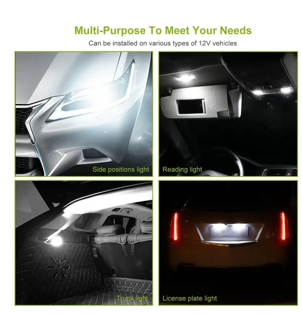 10PCS T10 LED Bulbs 194 LED Lights 12V 1W 5730 Xenon White Wedge - image 4