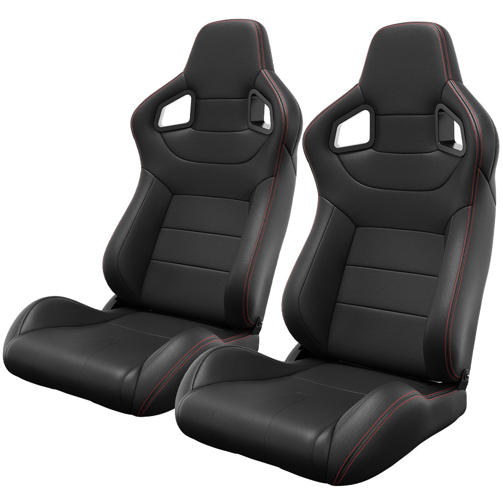 Two Universal Bucket Racing Seats -seat Bracket Not Included - Black