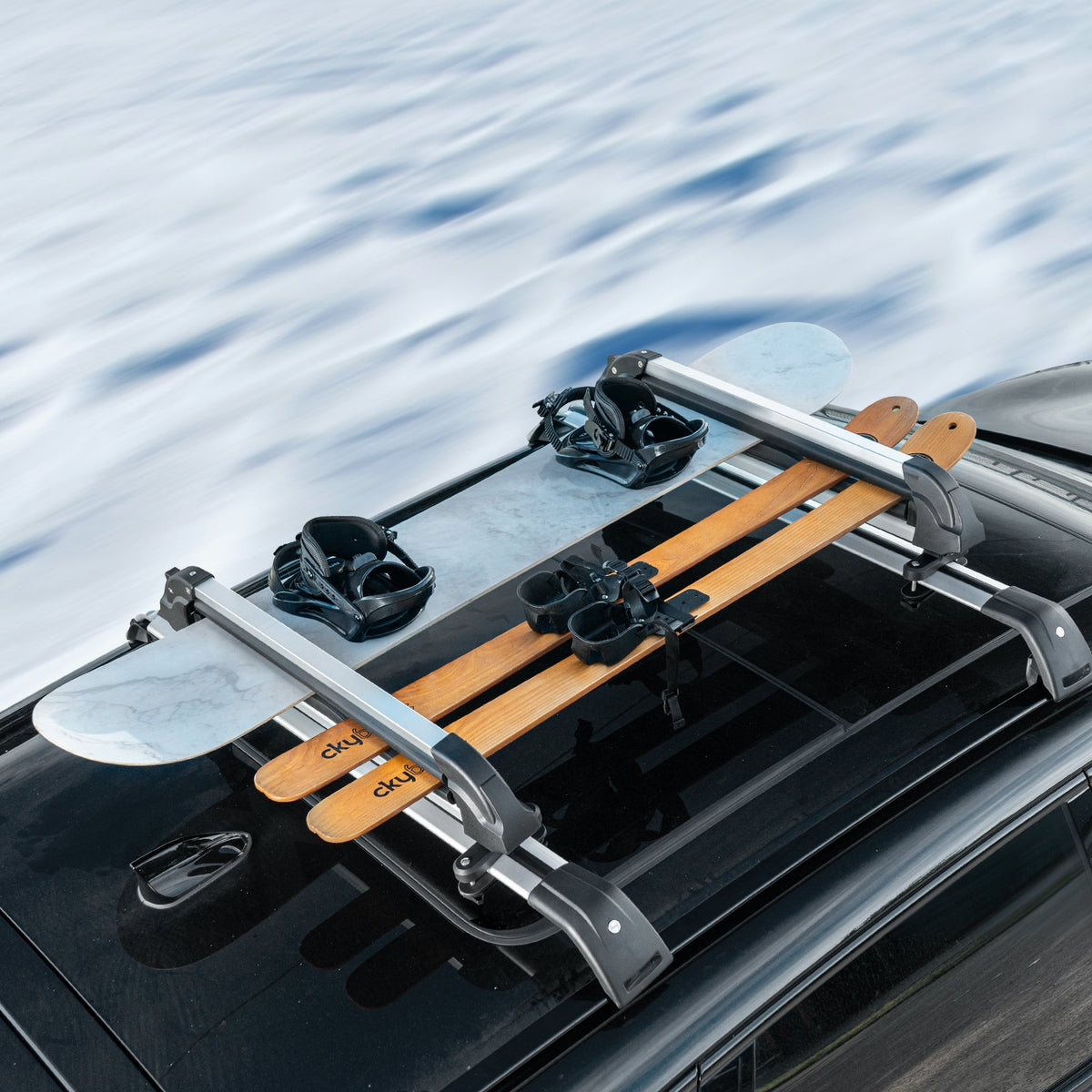 Ski Snowboard Roof Rack 80.5 Cm Universal Ski Rack For Car Roof With Lock - image 3