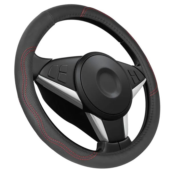 Steering Wheel Cover 14.5in-15in Diameter Universal Fiber Leather Car - image 4