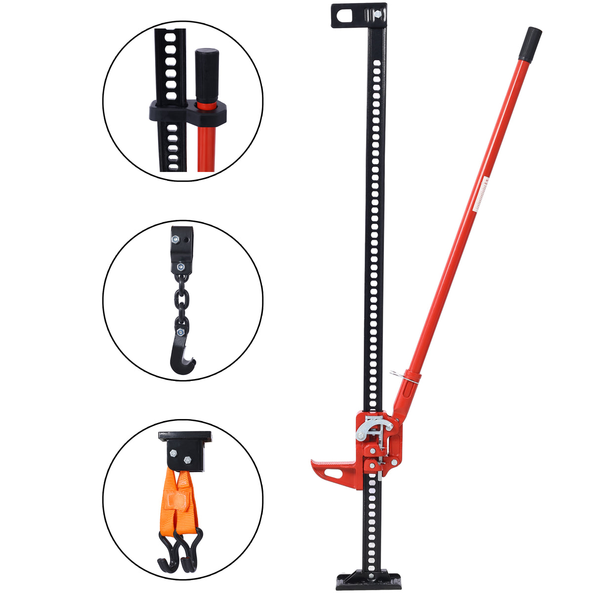 7000 Lb Capacity Ratchet Style Off-road Utility Jack, Heavy Duty Farm Jack For Tractors, Trucks, SUVs, Bumper Lifts, Red - image 7