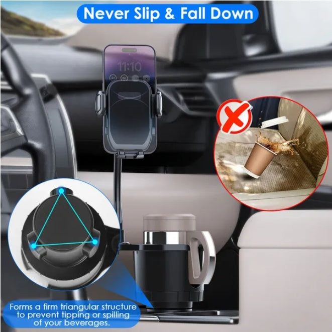 2 In 1 Car Cup Mobile Phone Holder Car Beverage Holder - image 3