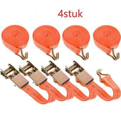 New 4x Tensioning Belts With Ratchet And Hook Lashing Belts Tensioning Belt 800kg 6m Meters - Orange color
