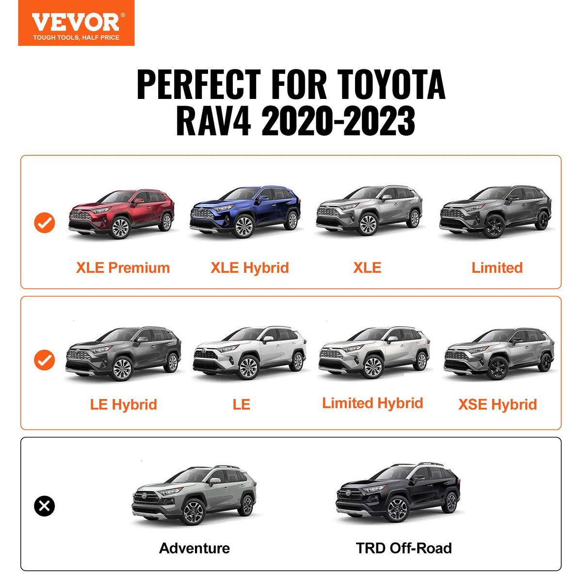 Roof Rack Cross Bars, Compatible With Toyota RAV4 2019-2023, 117.93 Kg Load Capacity, Aluminum Anti-Rust Crossbars With Locks, Rooftop Cargo Bag Luggage Carrier (Not Fit For Adventure/TRD Off-Road) - image 5