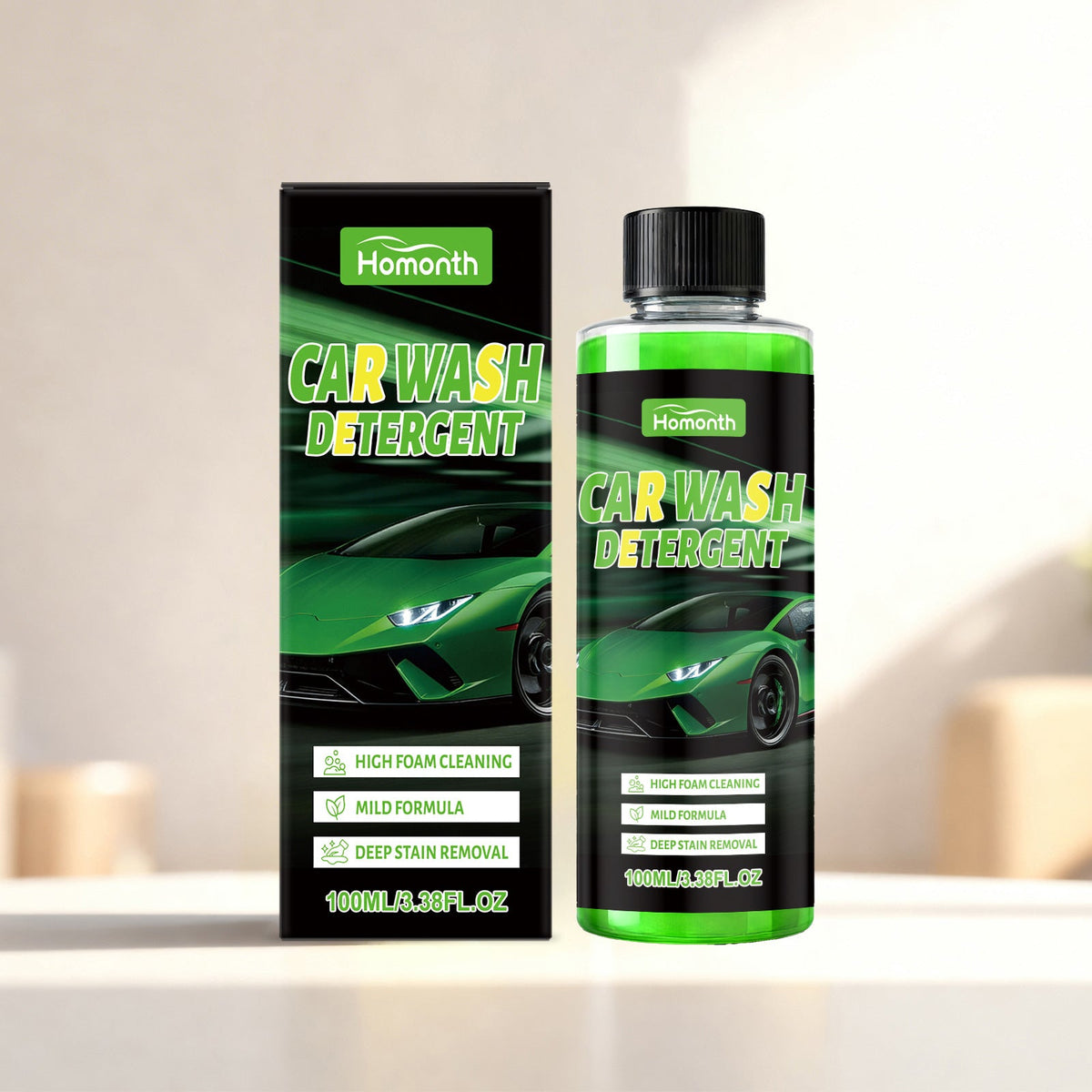 Sale-ready car valet kit: car shampoo, interior foam cleaner, tyre shine spray, waffle towel and glass cloth