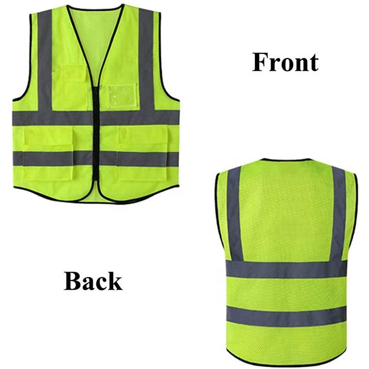 Mesh hi-vis vest with pockets, green or orange - image 5