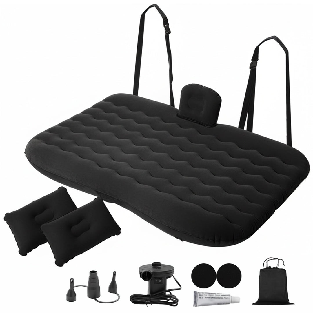 Inflatable car back seat air bed