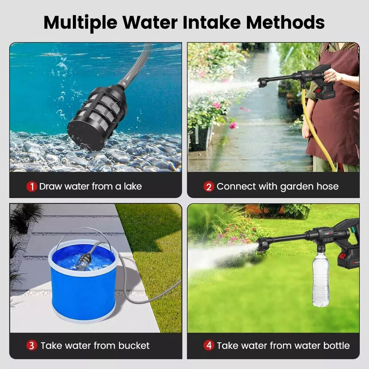 Portable Cordless Car Pressure Washer Water High Jet Wash Cleaner Gun And 2 Battery - image 8