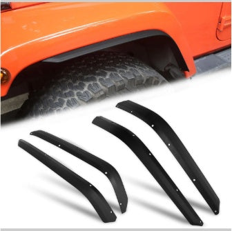 Front Rear Fender Flares Compatible With 2007-2018 Wrangler JK JKU, Off-Road Wheel Flares Liner 4 PCS - Black