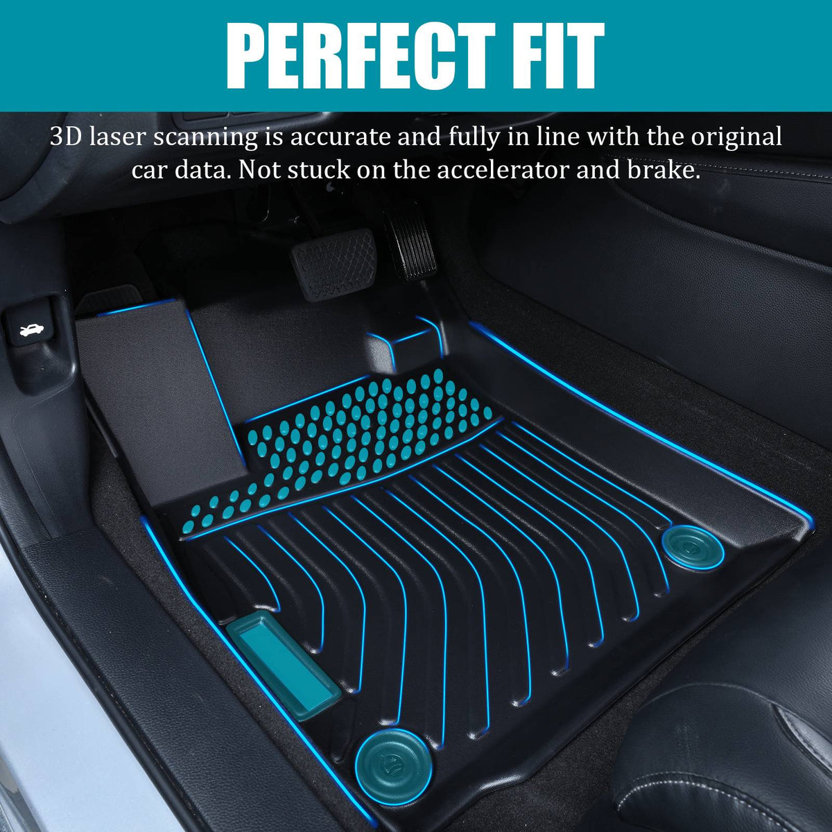 All Weather Floor Mats Liners For 2016-2020 Kia Optima Waterproof 3D TPE Carpet - image 10