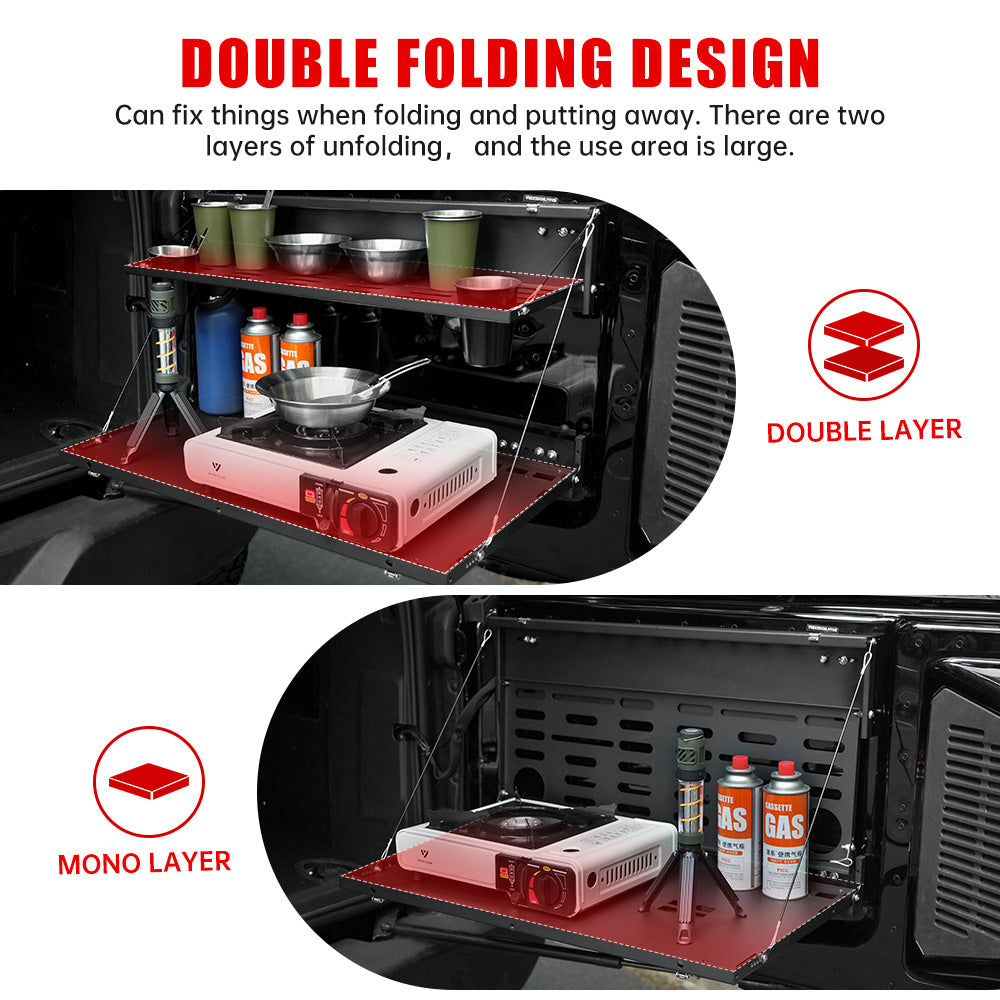 Tailgate Table For Ford Bronco 2021-2024 2-Tier Rear Storage Cargo Shelf - image 2