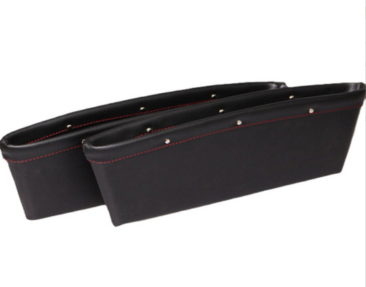 2pcs Car Seat Gap PU Leather Catch Catcher Box Caddy Slit Pocket Storage Organizer - image 3
