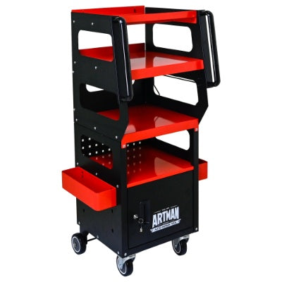 4 LEVEL MULTI PURPOSE TROLLEY FOR DIAGNOSTICS-BLACK RED - image 5