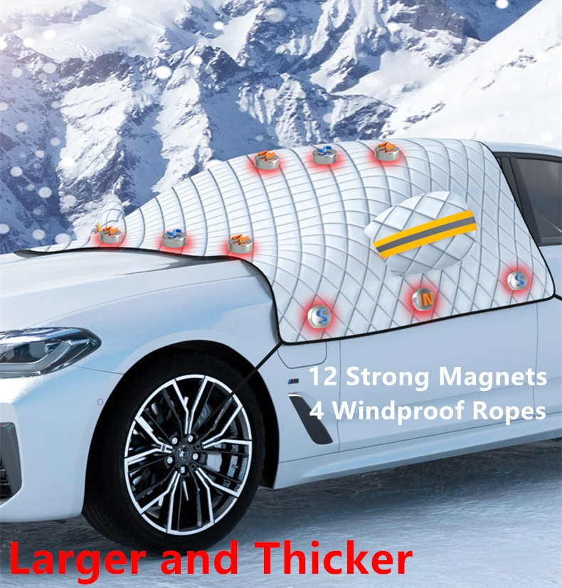 Magnetic windscreen frost and snow cover, silver