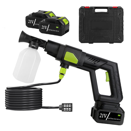 1Set Cordless Pressure Washer Portable Electric Power Washer High Pressure Water Sprayer 435PSI Car Washer Cleaner With 6 In 1 Nozzle Foam Bottle Filter 15000mAh 21V Battery And Charger