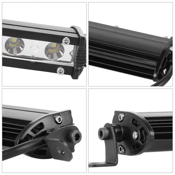 7" LED Light Bar Single Row Offroad Spot Lights 18W Ultra Slim Straight Work Light For Trailer Truck Bus Boat - image 2