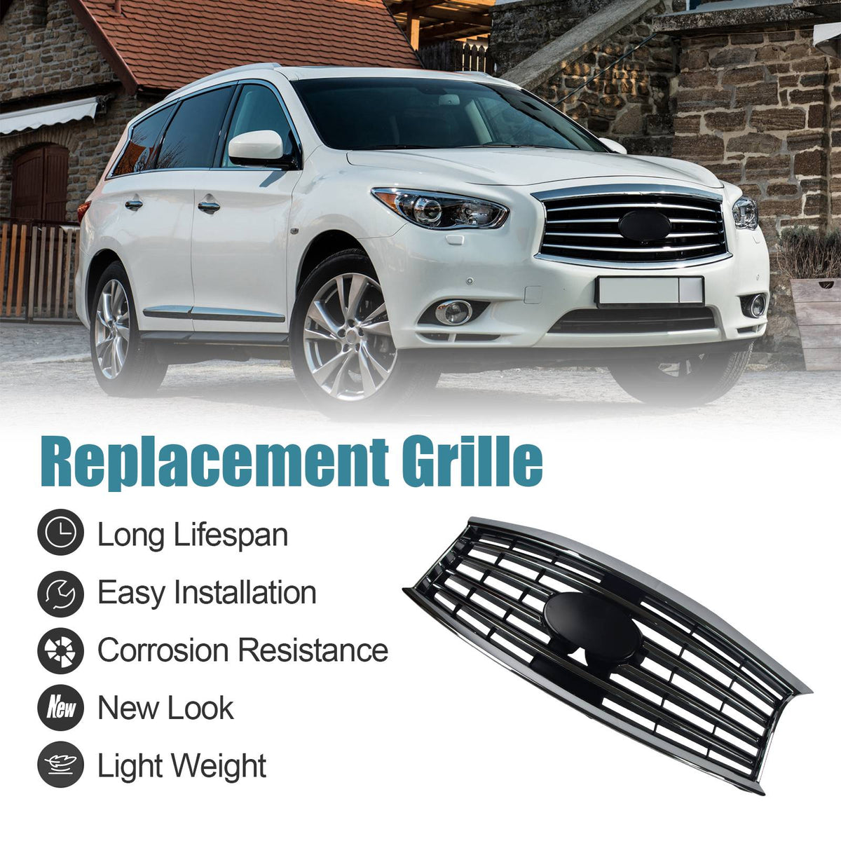 Front Grill For 2013 INFINITI JX35 14-15 INFINITI QX60 With Camera Option - image 9