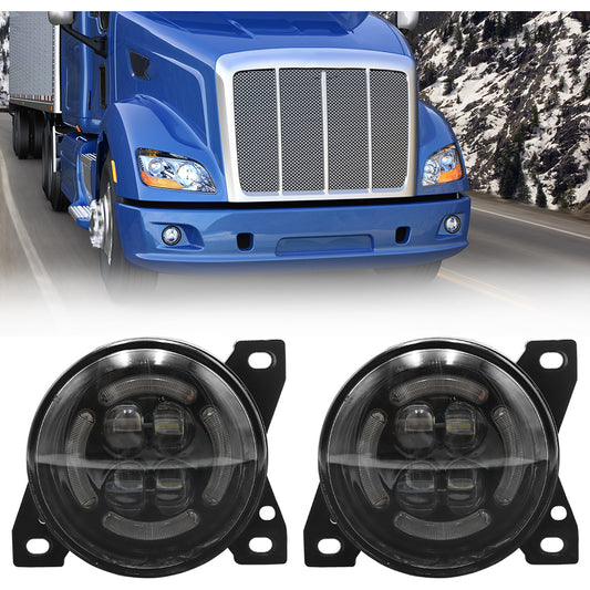 1 Pair LED Fog Lights Compatible With 2011-2015 Peterbilt 587 2014-2021 Kenworth T660