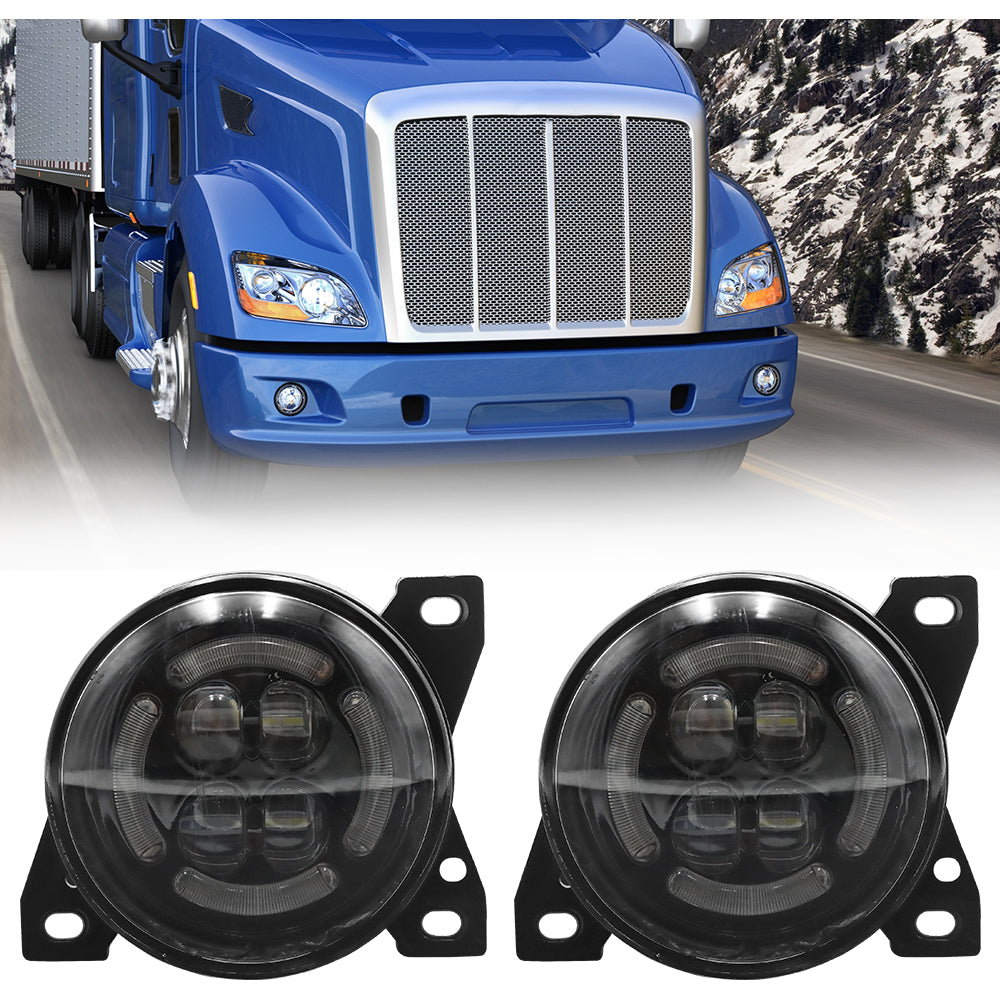 1 Pair LED Fog Lights Compatible With 2011-2015 Peterbilt 587 2014-2021 Kenworth T660 - 1 pair