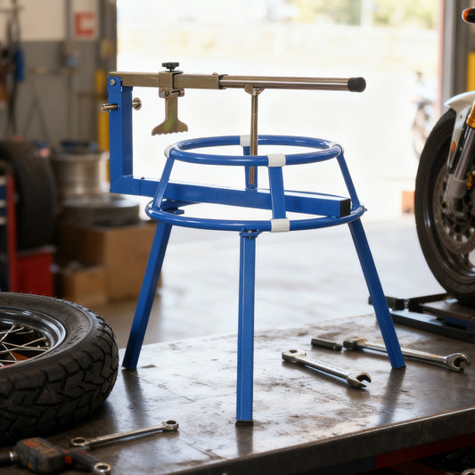 Motorcycle Tire Changing Stand Durable Steel Machine With Adjustable Bead Popper And Leverage Handle For 16'' - 24'' Multi Size