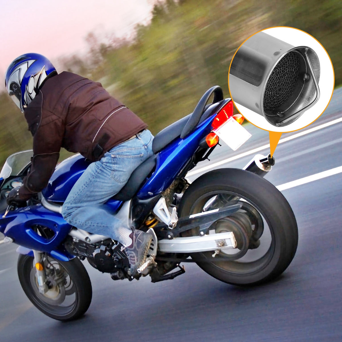 1Pc Pipe Silencer Muffler 51MM 2IN Exhaust Pipe Noise Sound Eliminator Motorcycle DB Killer - image 3