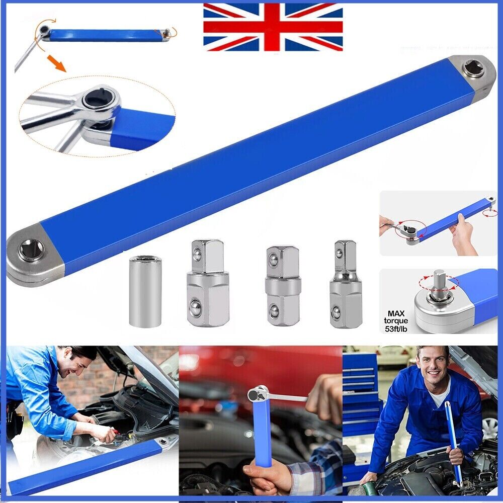 Offset Extension Wrench Ratchet Spanner Wrench Extender Adapters Multifunction - Asshown