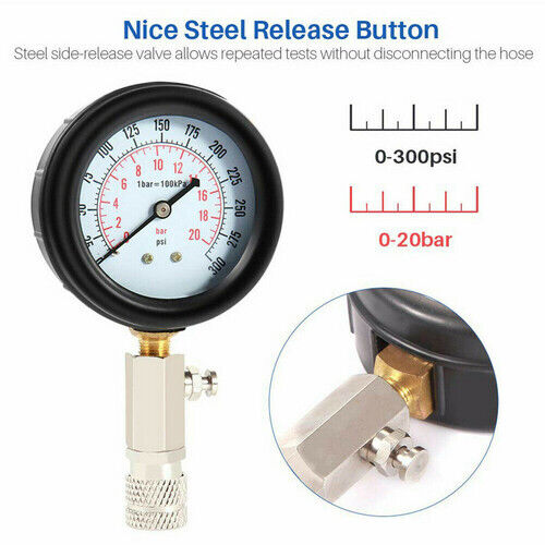 Petrol Engine Cylinder Pressure Tester For Car Compression Test Gauge Kit Set UK - image 9