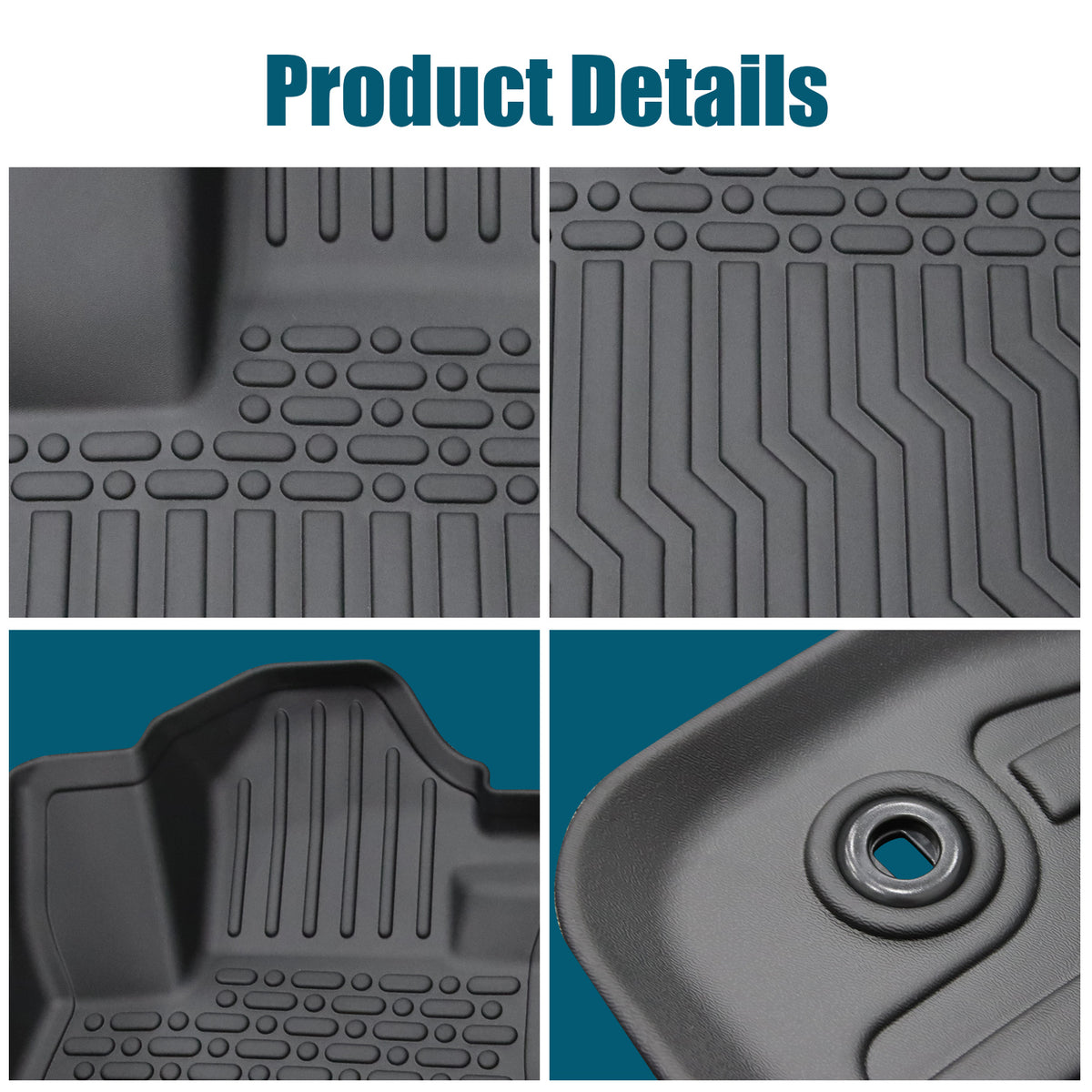 Car Floor Mats For 23-24 CRV Hybrid Black All-Weather TPE Rubber Car Mats - image 2