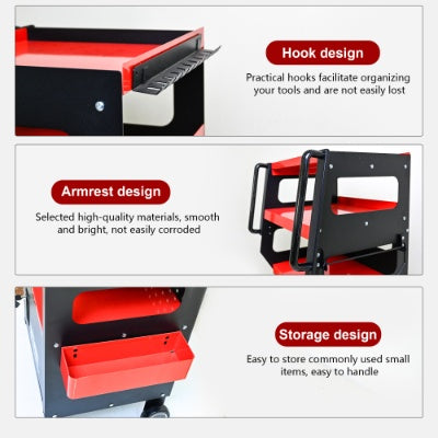 4 LEVEL MULTI PURPOSE TROLLEY FOR DIAGNOSTICS-BLACK RED - image 6