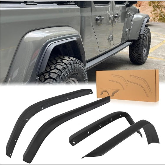 Front Rear Fenders Compatible With 2020-2024 Wrangler Gladiator JT Sport Willys