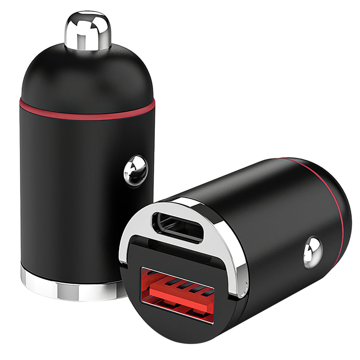 2Pcs 1,00W USB TypeC Car Charger QC4.0 PD3.0 USB Fast Charging Adapter Dual Port Car Cigarette Lighter Compatible With Phone Pad - 2Pcs