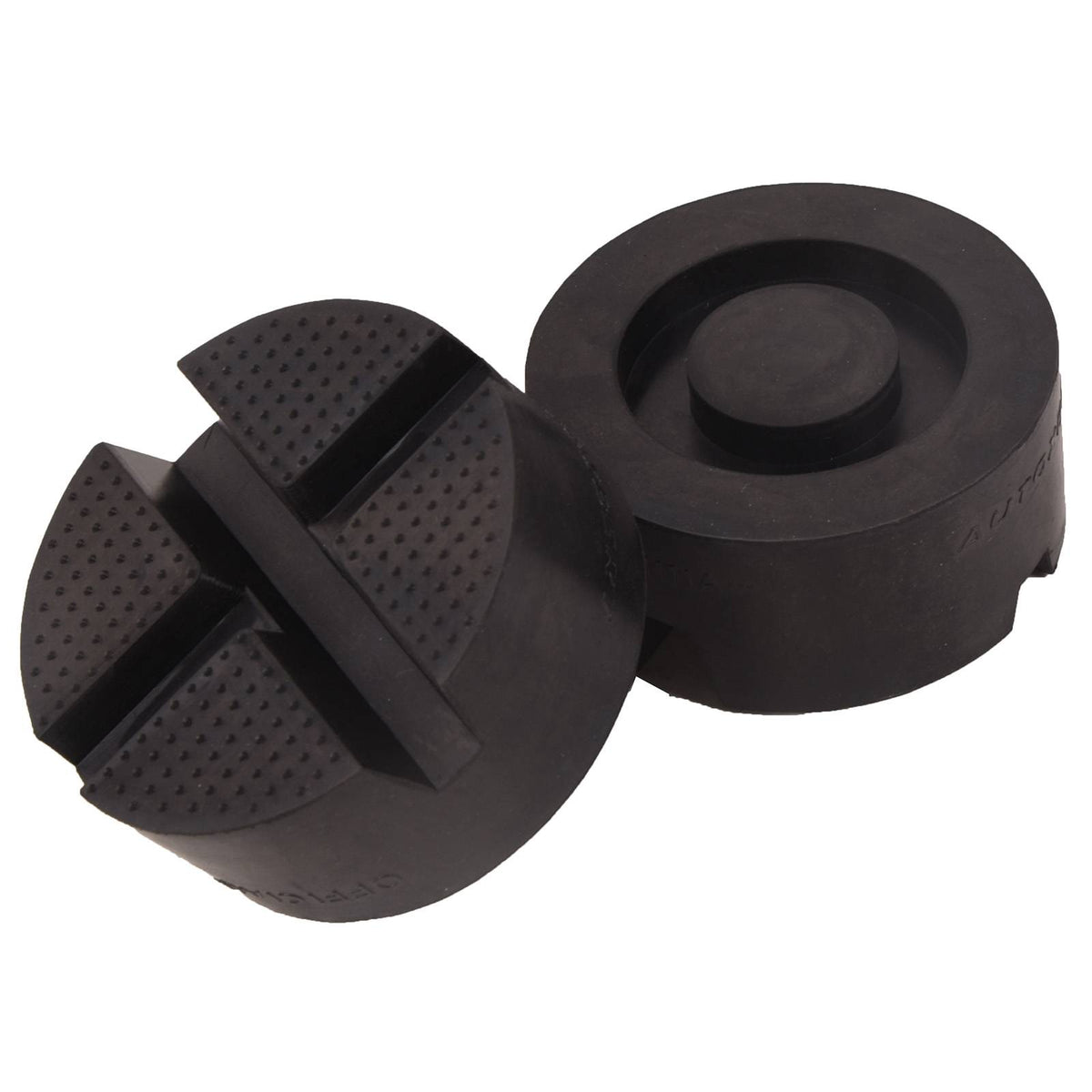 2PCS Universal Car Rubber Cross Slotted Jack Pad Adapter Guard Rail Floor - Black