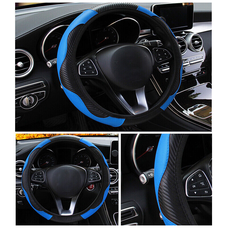 Auto Car Steering Wheel Cover Skidproof Leather Steering Wheel Case For 38cm15 - image 4