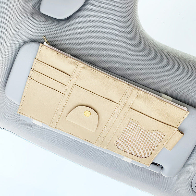 Leather-look sun visor organiser - image 11