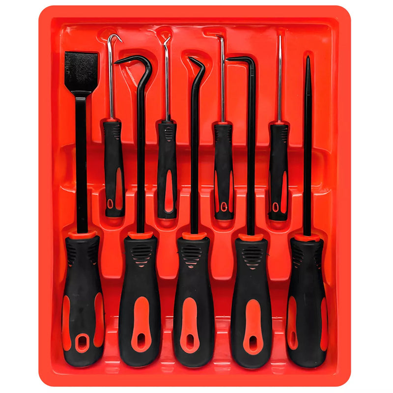 9PCS Profession Scraper Hook And Pick Tool Set O Ring Seal Removal Set&Mini Hook - Red
