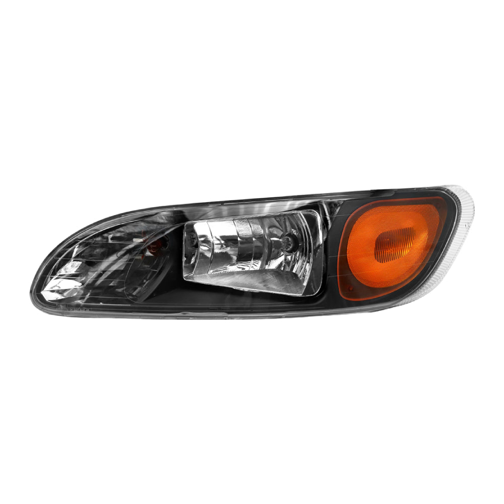 Left Black Headlights Compatible With Peterbilt 337,386,387 With Turn Signal - 1pc