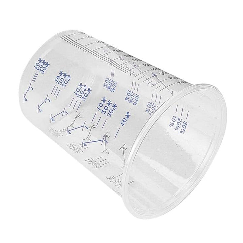 50X Clear Paint Plastic Mixing Cups 600CC Calibrated Measuring Polypropylene New - image 4