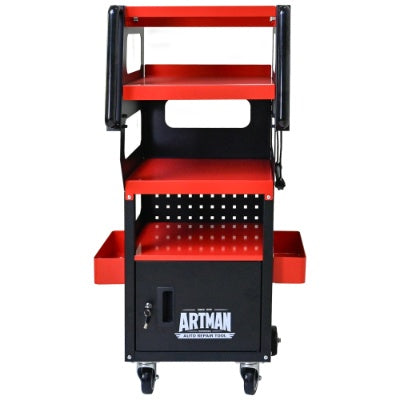 4 LEVEL MULTI PURPOSE TROLLEY FOR DIAGNOSTICS-BLACK RED - BlackRed