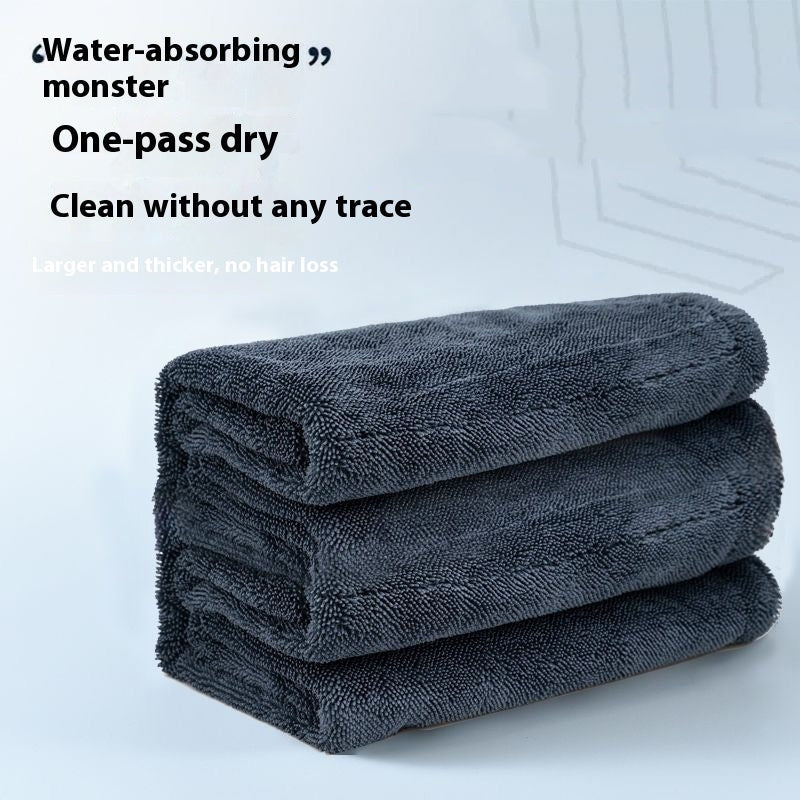 Thick microfibre car drying towel, part of the car wash starter kit